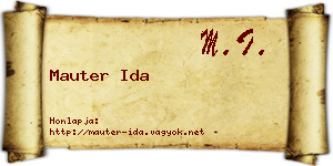 Mauter Ida névjegykártya